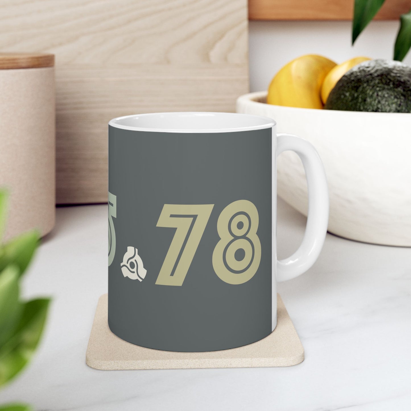 33 - 45 - 78 Ceramic Mug - Unique Coffee Cup for Music Fans