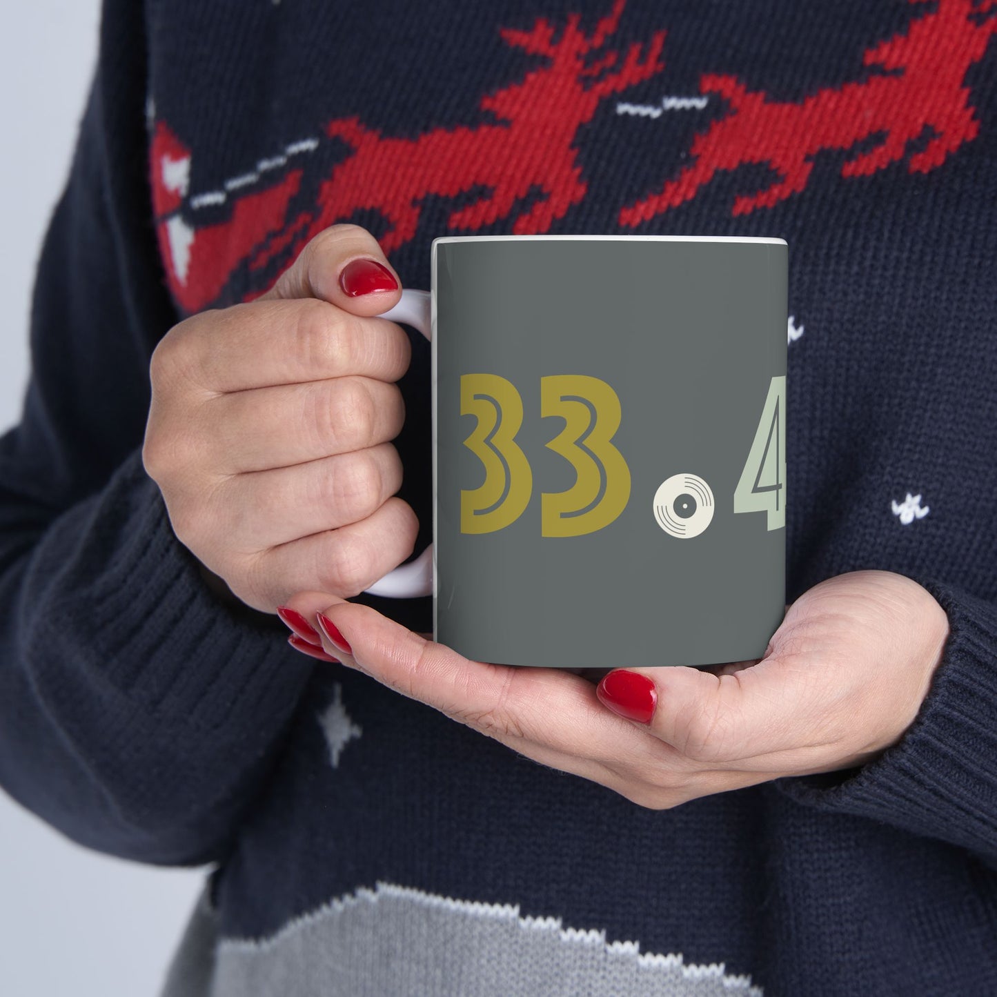 33 - 45 - 78 Ceramic Mug - Unique Coffee Cup for Music Fans