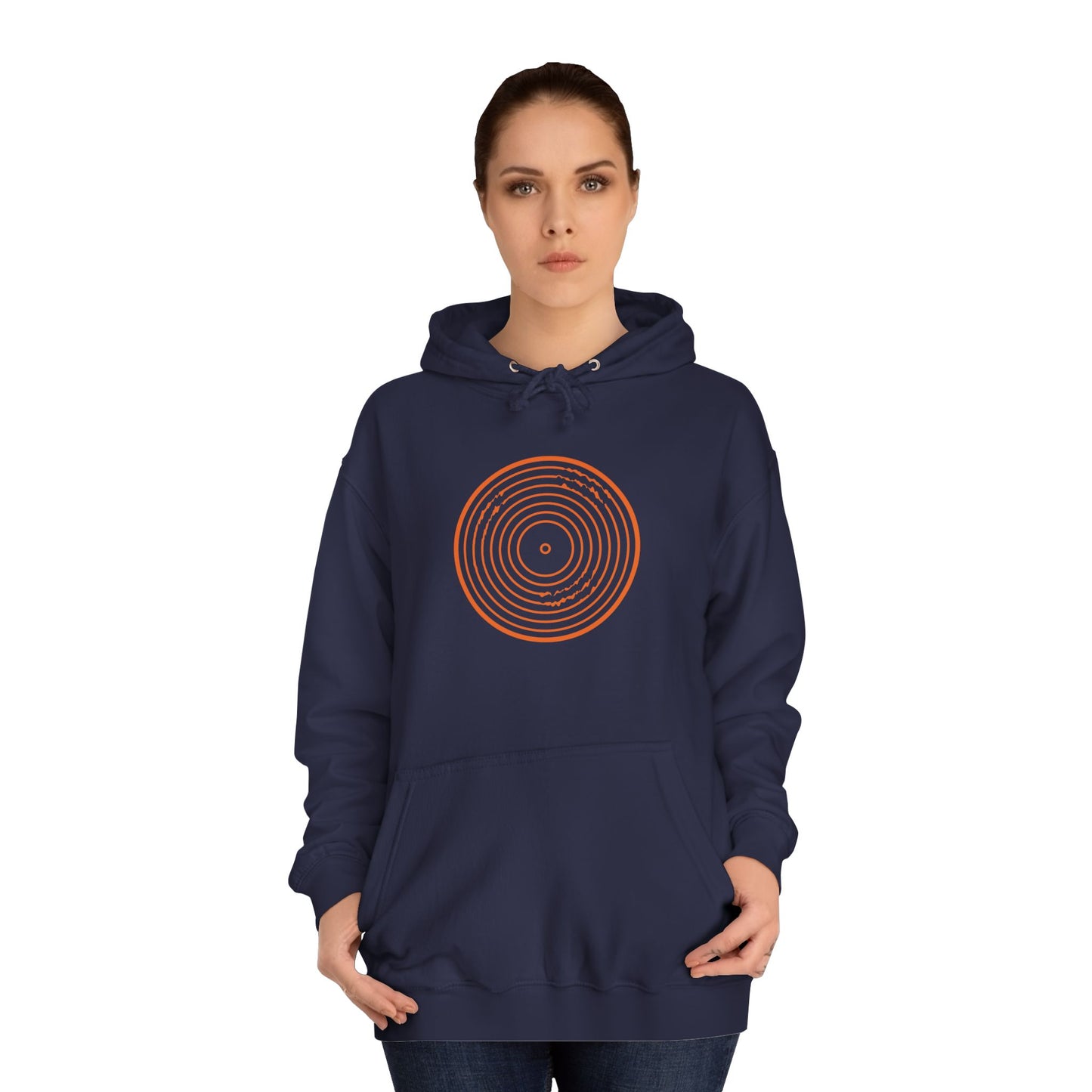 Vinyl Vibes Spiral Vinyl Record Design College Hoodie