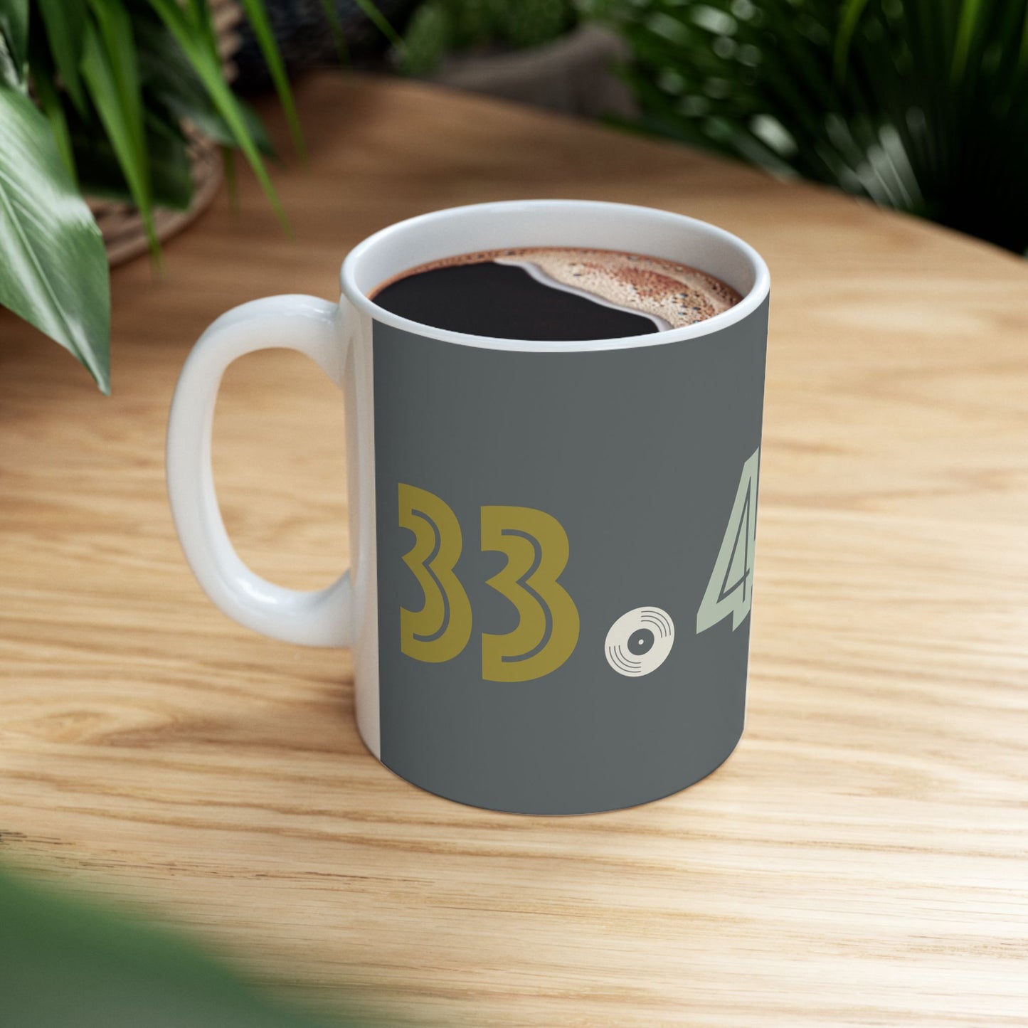 33 - 45 - 78 Ceramic Mug - Unique Coffee Cup for Music Fans
