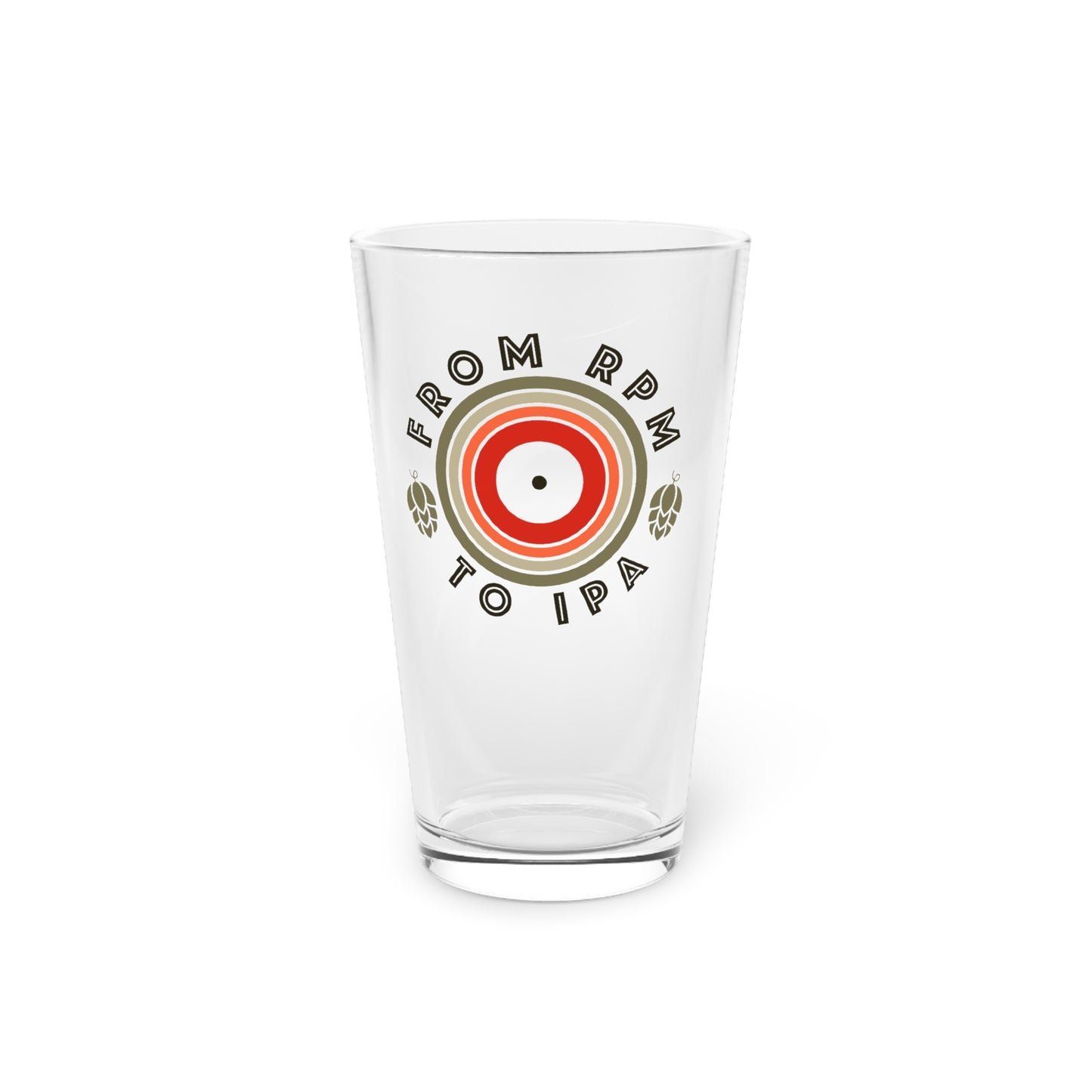From RPM to IPA Pint Glass – 16oz Beer Glass with Vinyl Record Design