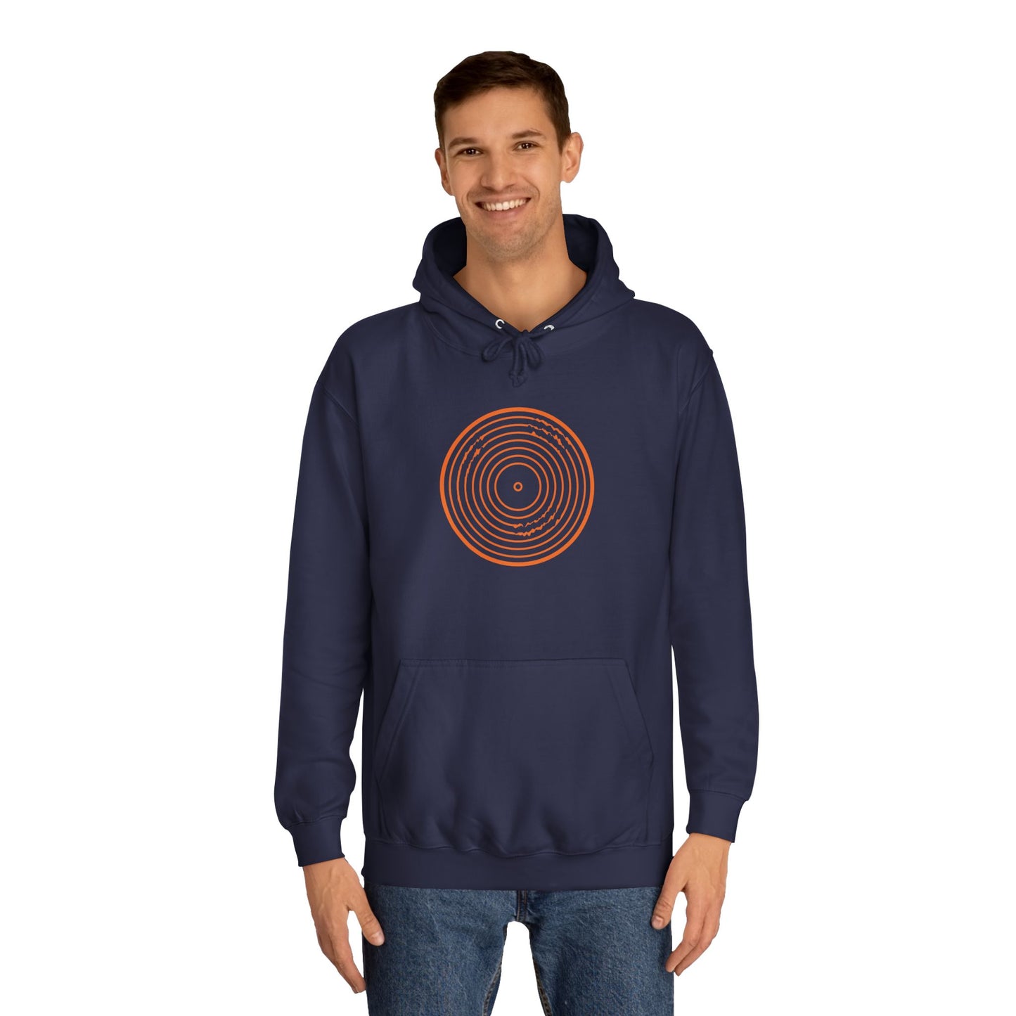 Vinyl Vibes Spiral Vinyl Record Design College Hoodie