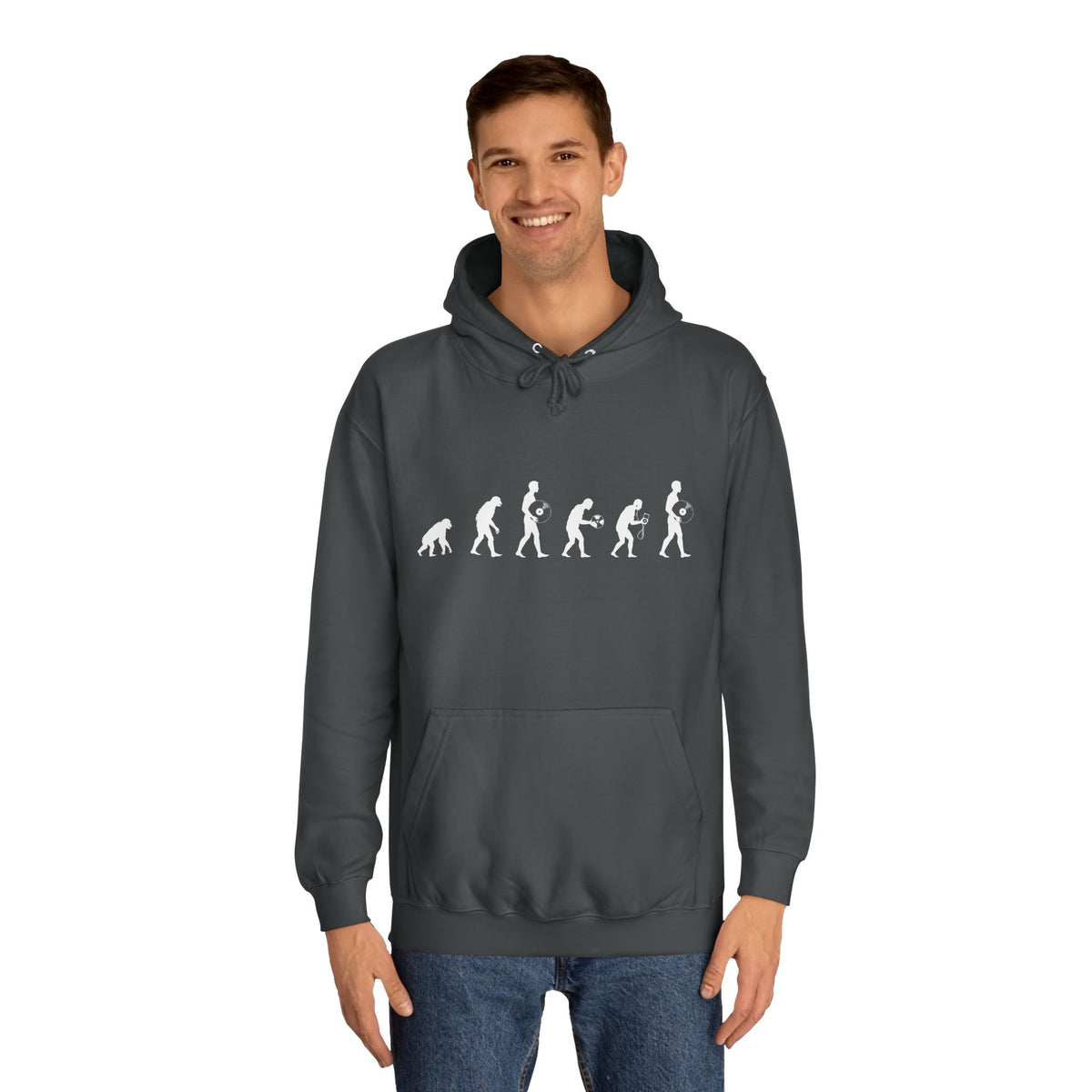 Vinyl Evolution - Unisex College Hoodie (Vinyl Record Speeds)