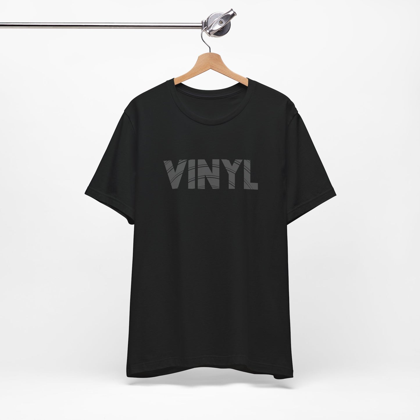 Vinyl Record & Music Lover Unisex T-Shirt - Simple Elegant "Vinyl" Logo