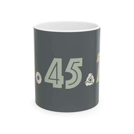 33 - 45 - 78 Ceramic Mug - Unique Coffee Cup for Music Fans