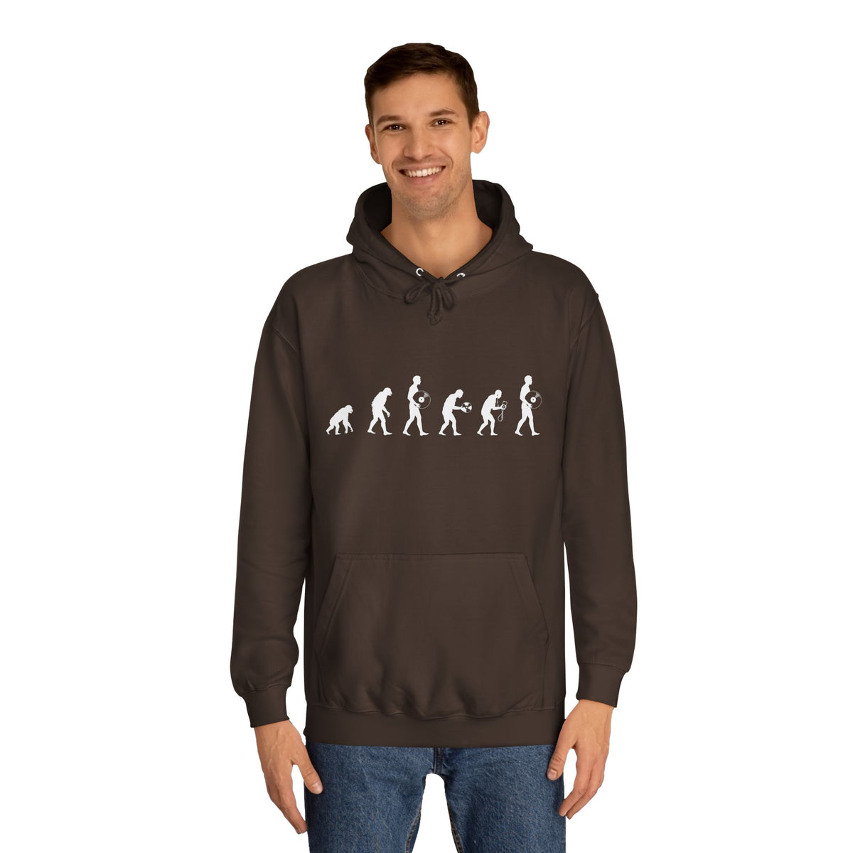 Vinyl Evolution - Unisex College Hoodie (Vinyl Record Speeds)