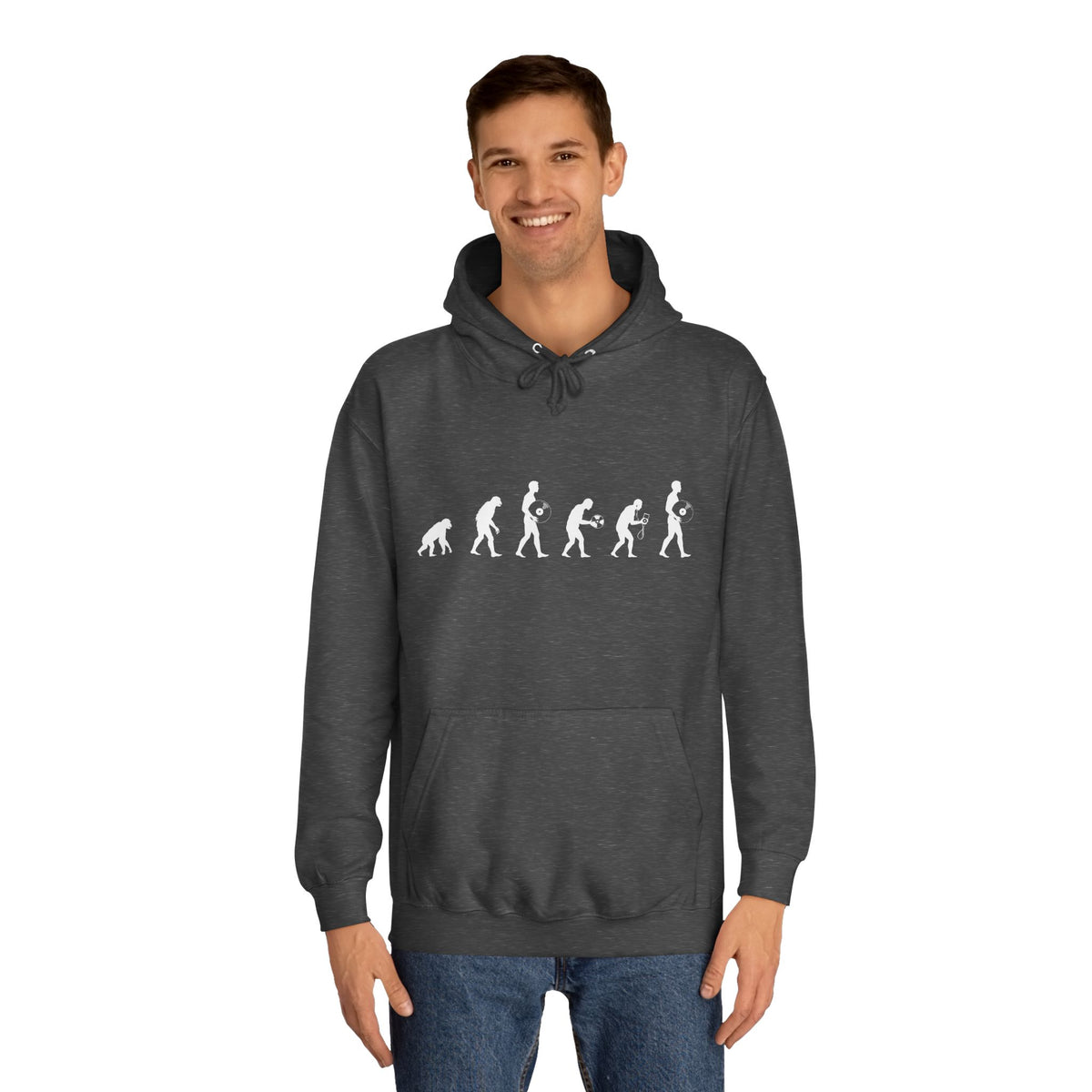 Vinyl Evolution - Unisex College Hoodie (Vinyl Record Speeds)