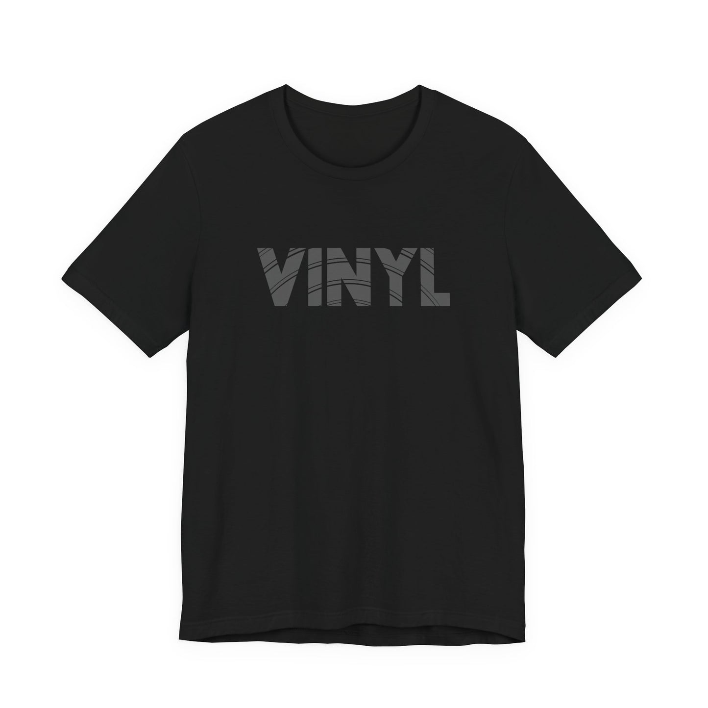Vinyl Record & Music Lover Unisex T-Shirt - Simple Elegant "Vinyl" Logo
