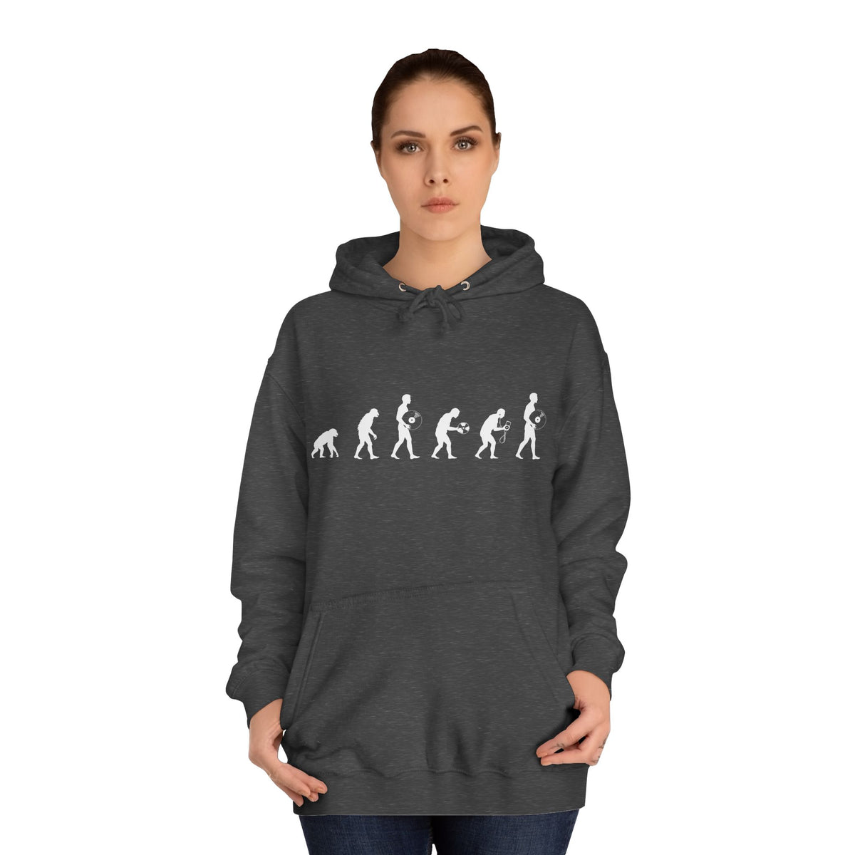 Vinyl Evolution - Unisex College Hoodie (Vinyl Record Speeds)
