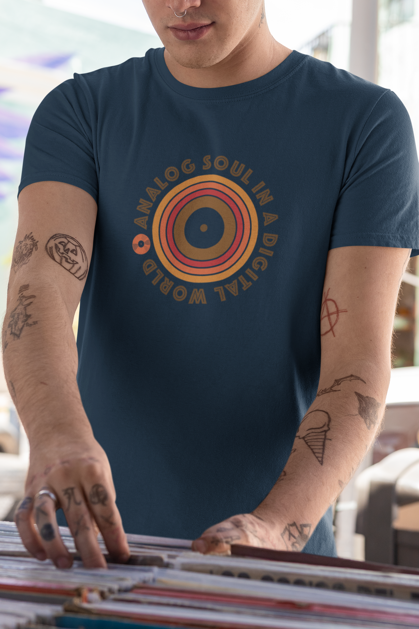 An"Analog Soul in a Digital World" - Unisex T-Shirt